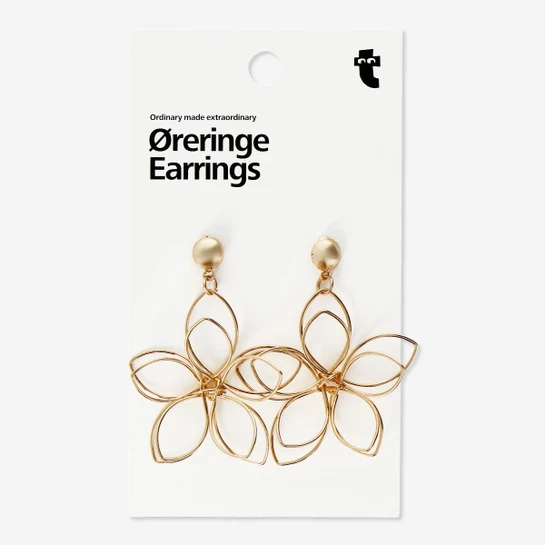 Flying Tiger Copenhagen Büyük Çiçek Şeklinde Rose Gold Küpe