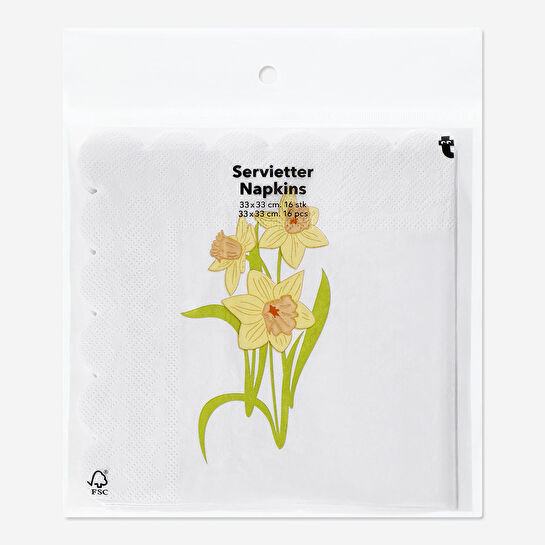 Flying Tiger Copenhagen 16'lı Nergis Desenli Pembe Kağıt Peçete