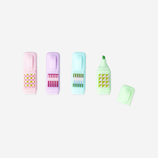 Flying Tiger Copenhagen 4'lü Çok Renkli Fosforlu Kalem Seti