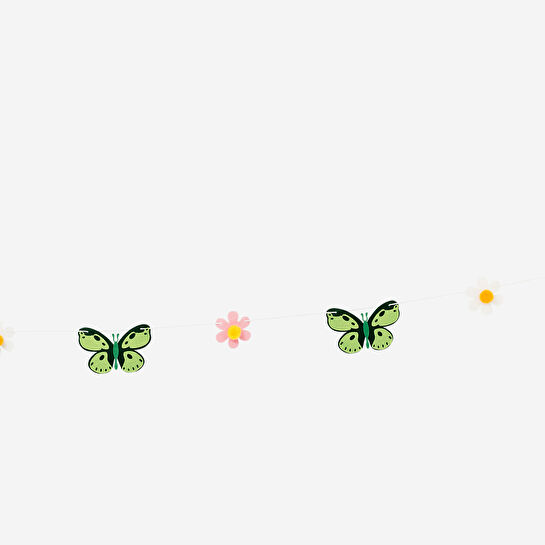 Flying Tiger Copenhagen Yeşil Kelebek Detaylı Dekoratif Duvar Süsü 3 m