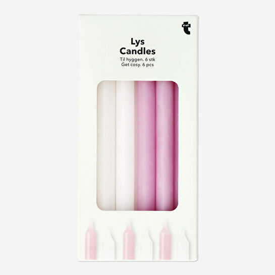 Flying Tiger Copenhagen 6'lı Pembe Şamdan Mumu Seti