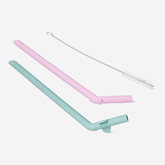 Flying Tiger Copenhagen 4'lü Pembe Yeşil Silikon Pipet