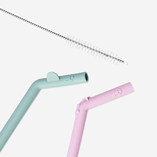 Flying Tiger Copenhagen 4'lü Pembe Yeşil Silikon Pipet