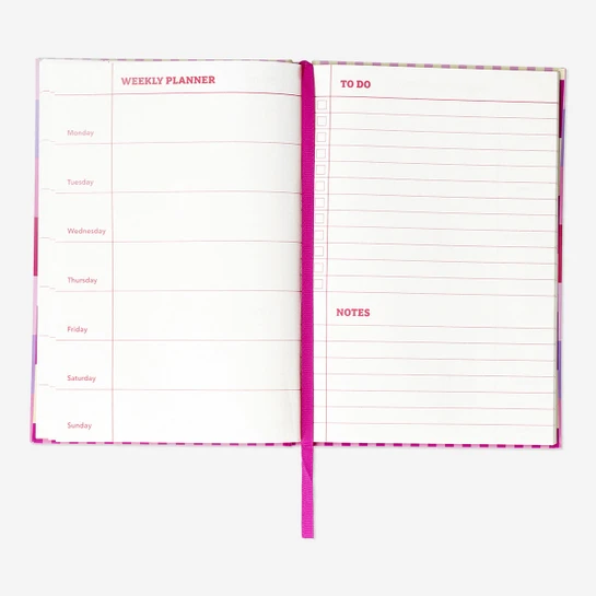Flying Tiger Copenhagen Pembe Çizgili Haftalık Planlayıcı Defter