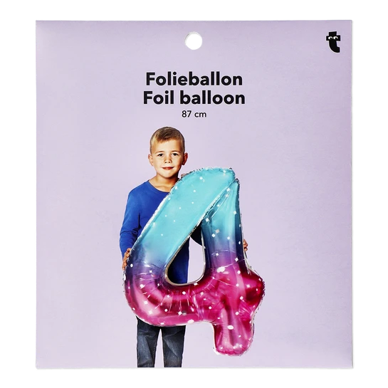 Flying Tiger Copenhagen Pembe Mavi Parlak 4 Numaralı Folyo Balon