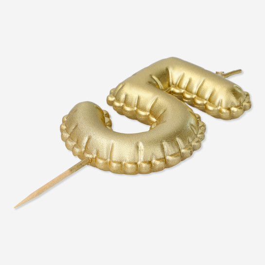 Flying Tiger Copenhagen 5 Numaralı Altın Rengi Pasta Mumu