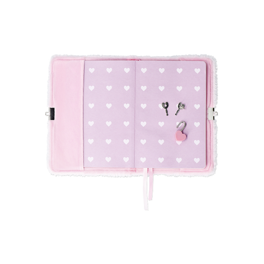 Flying Tiger Copenhagen Kilitli Ahtapot Desenli Pembe Peluş Defter A5