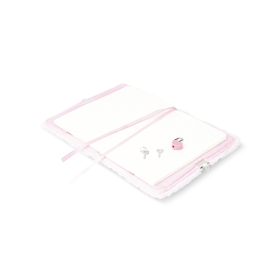 Flying Tiger Copenhagen Kilitli Ahtapot Desenli Pembe Peluş Defter A5