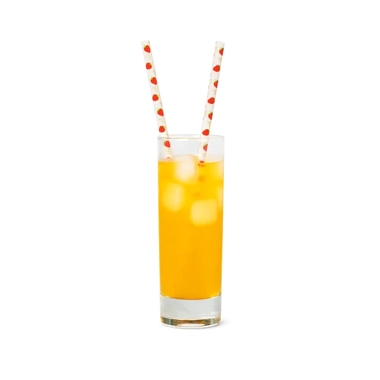 Flying Tiger Copenhagen 8'li Kırmızı Çilek Desenli Plastik Pipet