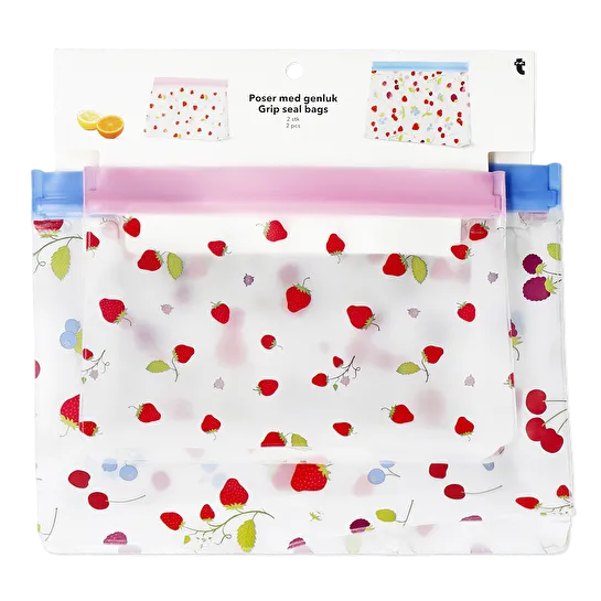 Flying Tiger Copenhagen 2'li Meyve Desenli Kilitli Poşet