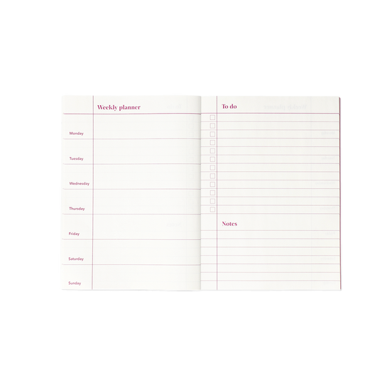 Flying Tiger Copenhagen Pembe Kiraz Desenli Haftalık Planlayıcı Defter