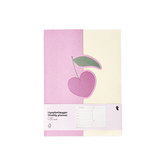 Flying Tiger Copenhagen Pembe Kiraz Desenli Haftalık Planlayıcı Defter