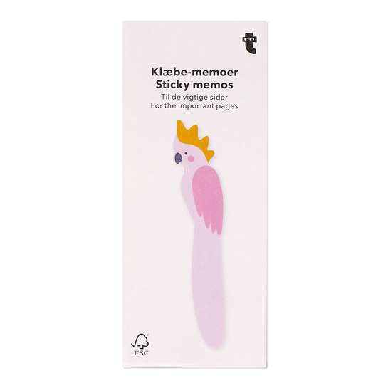 Flying Tiger Copenhagen Pembe Kuş Şeklinde Yapışkanlı Not Kağıdı