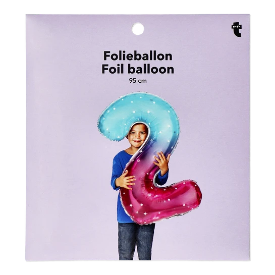 Flying Tiger Copenhagen Pembe Mavi Parlak 2 Numaralı Folyo Balon