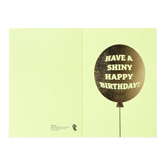 Flying Tiger Copenhagen Gold Balon Detaylı Yeşil Doğum Günü Kartı