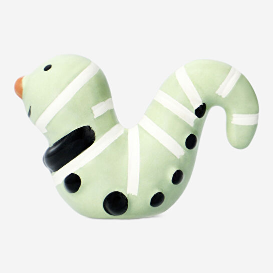 Flying Tiger Copenhagen Yeşil Tırtıl Şeklinde Seramik Saksı Süsü