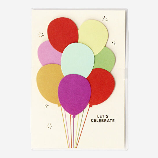 Flying Tiger Copenhagen Çok Renkli Balon Detaylı Tebrik Kartı