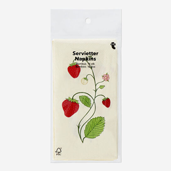 Flying Tiger Copenhagen 16'lı Çilek Desenli Kokteyl Peçetesi