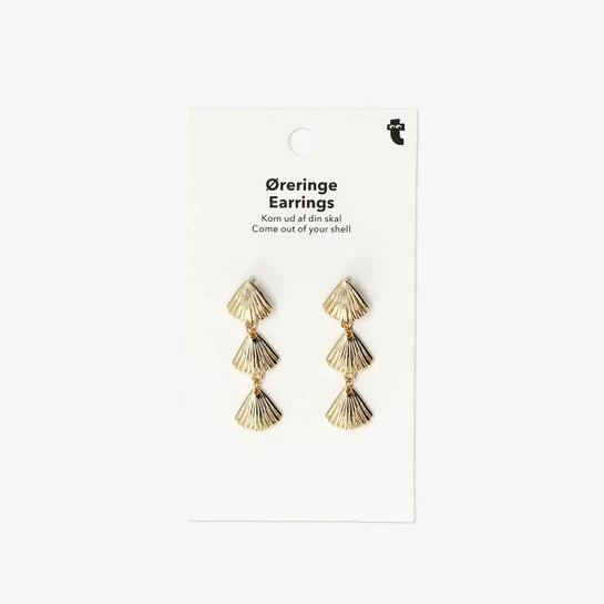 Flying Tiger Copenhagen Gold Deniz Kabuğu Detaylı Sallantılı Küpe