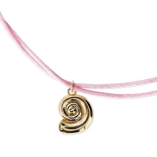 Flying Tiger Copenhagen Gold Deniz Kabuğu Detaylı Pembe Kolye
