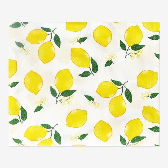 Flying Tiger Copenhagen Sarı Limon Desenli Pamuklu Masa Örtüsü 140 cm x 220 cm