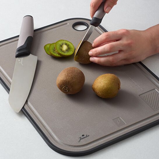 Jumbo Smart Grey Kesme Tahtası ve 2'li Bıçak Seti
