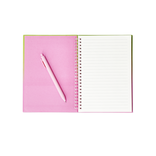 Flying Tiger Copenhagen Kuş Detaylı Kalem Tutuculu Spiralli Pembe Defter