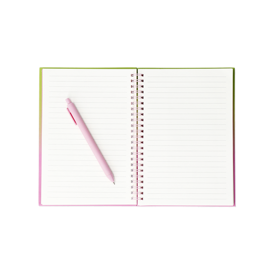 Flying Tiger Copenhagen Kuş Detaylı Kalem Tutuculu Spiralli Pembe Defter