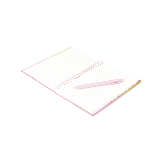 Flying Tiger Copenhagen Kuş Detaylı Kalem Tutuculu Spiralli Pembe Defter