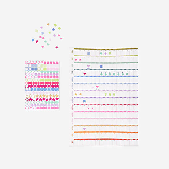 Flying Tiger Copenhagen 2025-2026 Stickerlı Duvar Takvimi