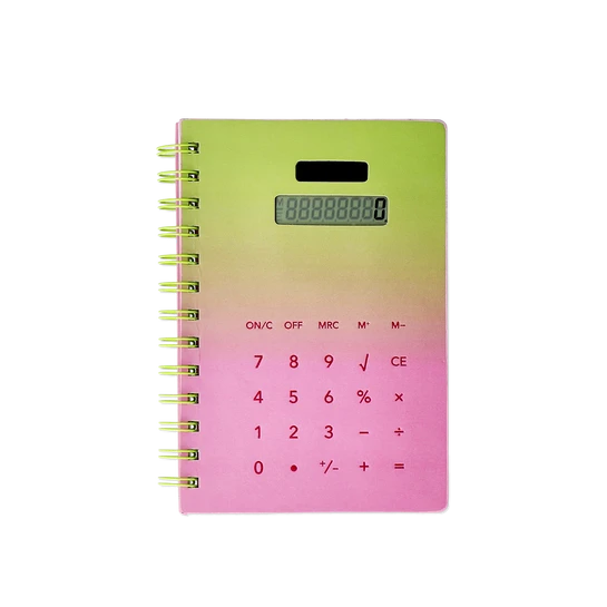 Flying Tiger Copenhagen Hesap Makineli Spiralli Pembe Defter