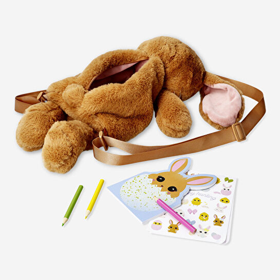 Flying Tiger Copenhagen Kahverengi Tavşan Şeklinde Kırtasiye Malzemeli Sırt Çantası