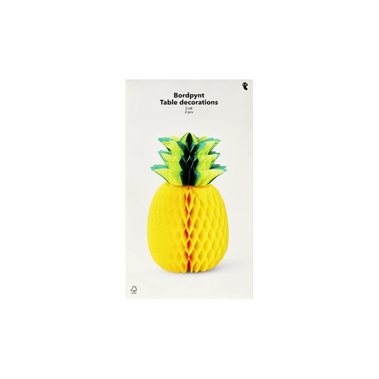 Flying Tiger Copenhagen 2'li Sarı Ananas Şeklinde Masa Dekorasyonu