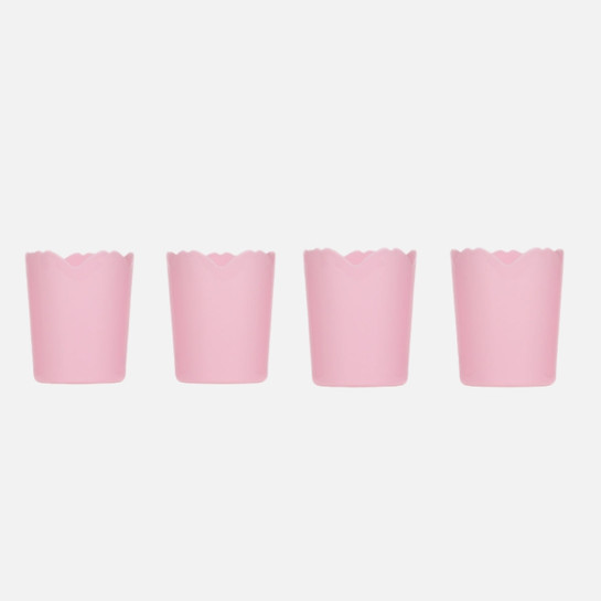 Flying Tiger Copenhagen 4'lü Pembe Çiçek Şeklinde Plastik Bardak