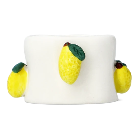 Flying Tiger Copenhagen Sarı Limon Detaylı Seramik Tealight Mumluk