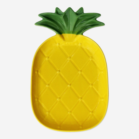 Flying Tiger Copenhagen Sarı Ananas şeklinde Seramik Servis Tabağı