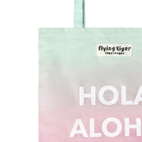 Flying Tiger Copenhagen Pembe Yeşil Yazlık Bez Çanta