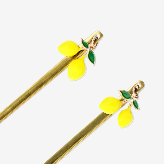 Flying Tiger Copenhagen 2'li Limon Detaylı Gold Tatlı Kaşığı