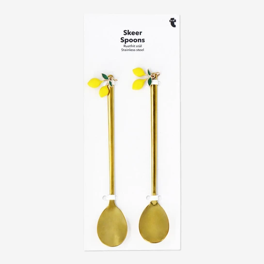 Flying Tiger Copenhagen 2'li Limon Detaylı Gold Tatlı Kaşığı