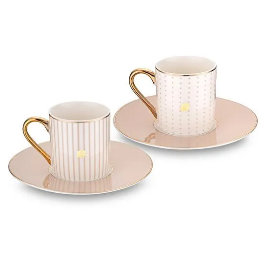 Jumbo Navy 2'li Kahve Fincan Takımı Beige