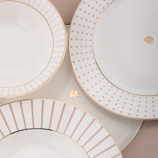 Jumbo Navy 24 Parça 6 Kişilik Yemek Takımı Pink