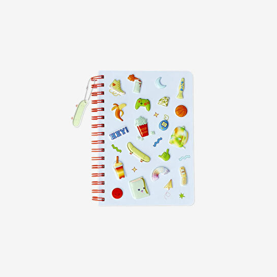 Flying Tiger Copenhagen Kabartma Desenli Mavi A5 Defter