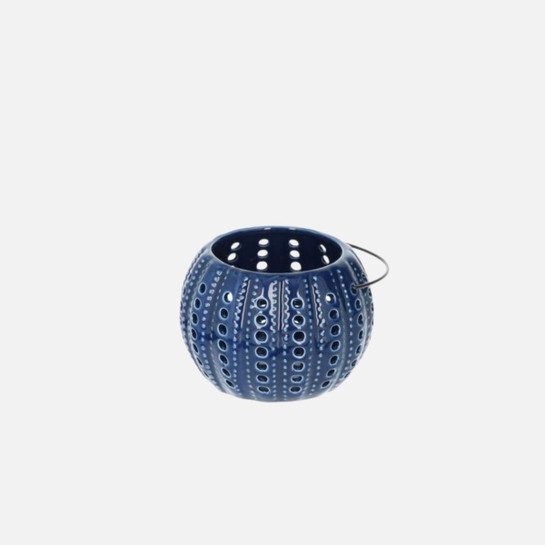 Flying Tiger Copenhagen Mavi Seramik Tealight Mum Feneri