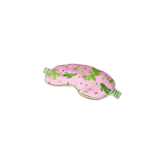 Flying Tiger Copenhagen Kaktüs Desenli Pembe Uyku Maskesi
