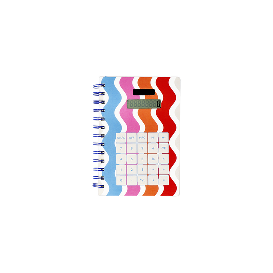 Flying Tiger Copenhagen Hesap Makinesi Detaylı Çizgili Spiralli Defter