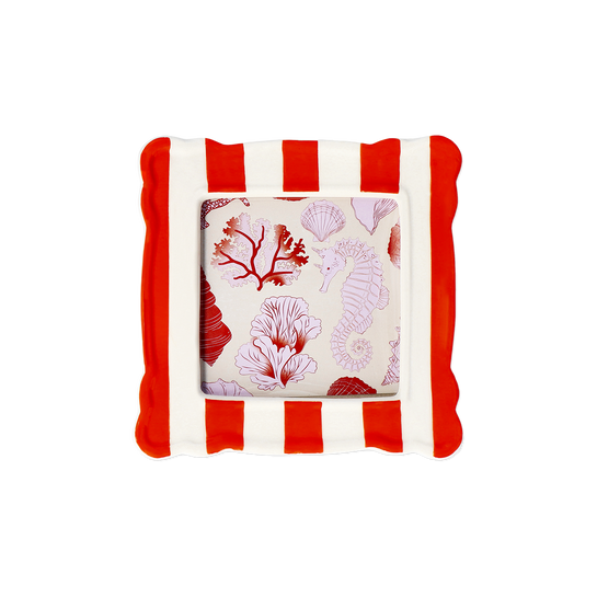 Flying Tiger Copenhagen Beyaz Turuncu Çizgili Seramik Çerçeve 10 cm x 15 cm