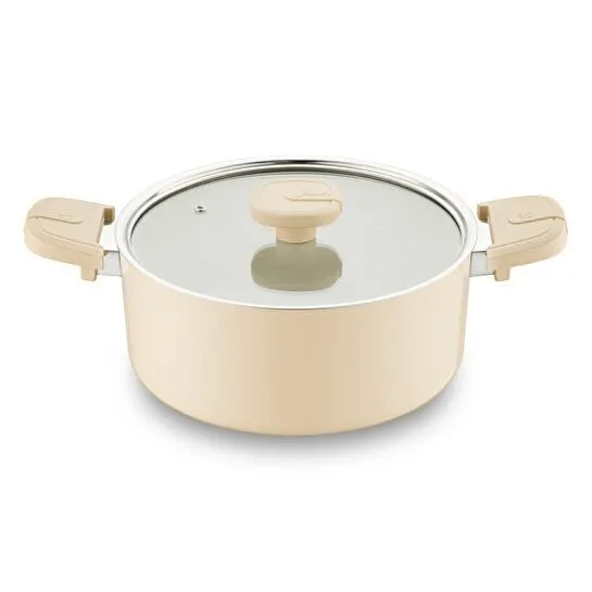 Jumbo Swiss Crystal Dark Cream 7 Parça İndüksiyon Tabanlı Tencere Seti