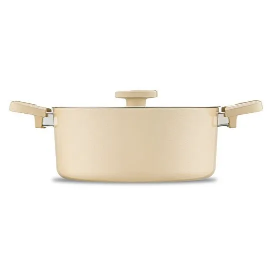 Jumbo Swiss Crystal Dark Cream 7 Parça İndüksiyon Tabanlı Tencere Seti