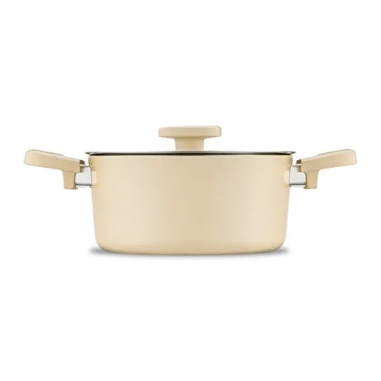 Jumbo Swiss Crystal Dark Cream 7 Parça İndüksiyon Tabanlı Tencere Seti