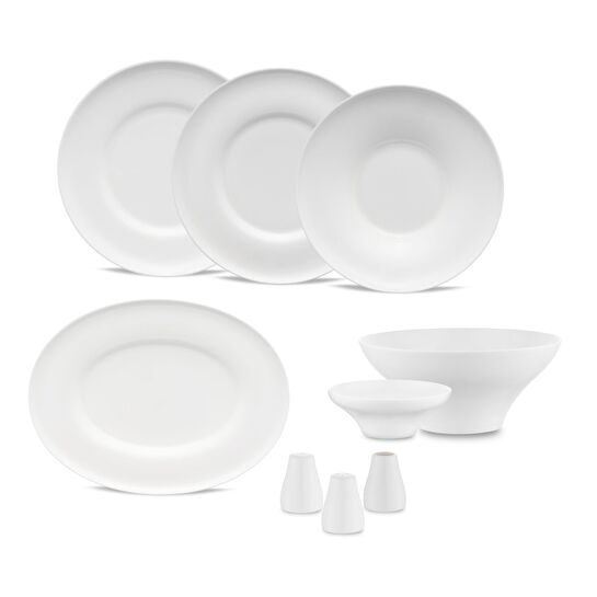 Jumbo Laurel 55 Parça 12 Kişilik Yemek Takımı Beyaz